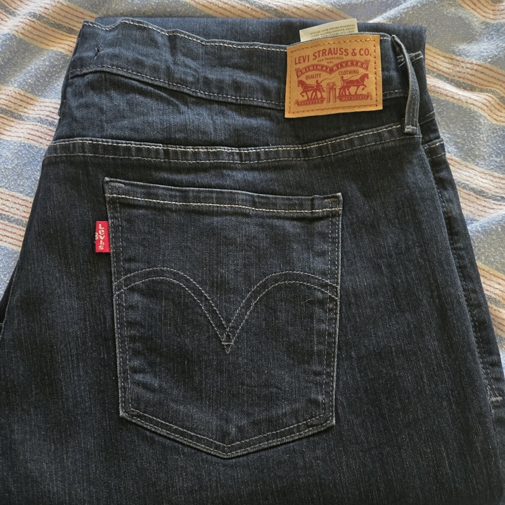 Levi's Women's Plus Dark Blue Straight Jeans